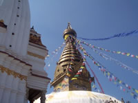 Top of Buddhist Stupa, Swayambhunath, Kathmandu, Nepal